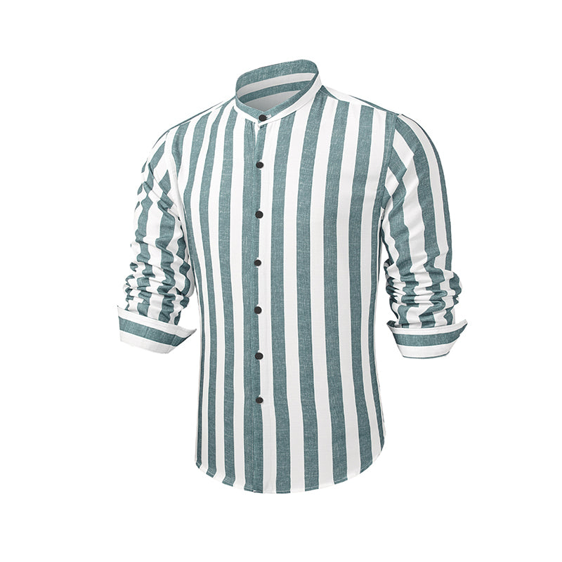 Camicie a righe a maniche lunghe casual da uomo con bottoni | MC255371