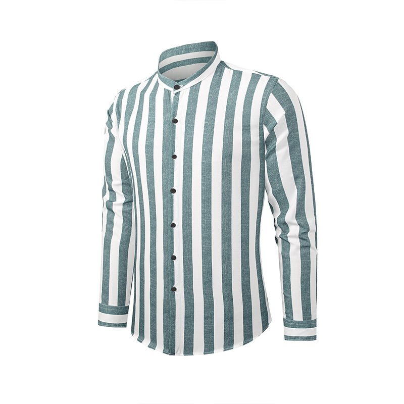 Camicie a righe a maniche lunghe casual da uomo con bottoni | MC255371