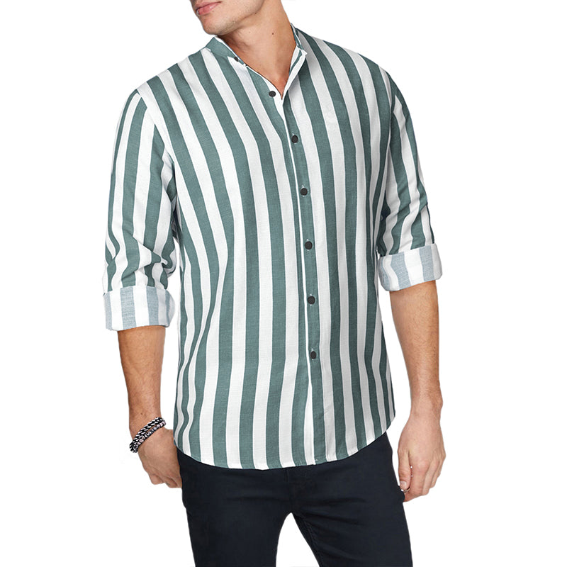 Camicie a righe a maniche lunghe casual da uomo con bottoni | MC255371