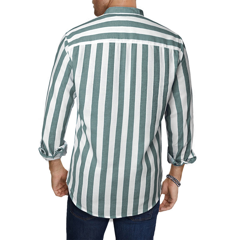 Camicie a righe a maniche lunghe casual da uomo con bottoni | MC255371
