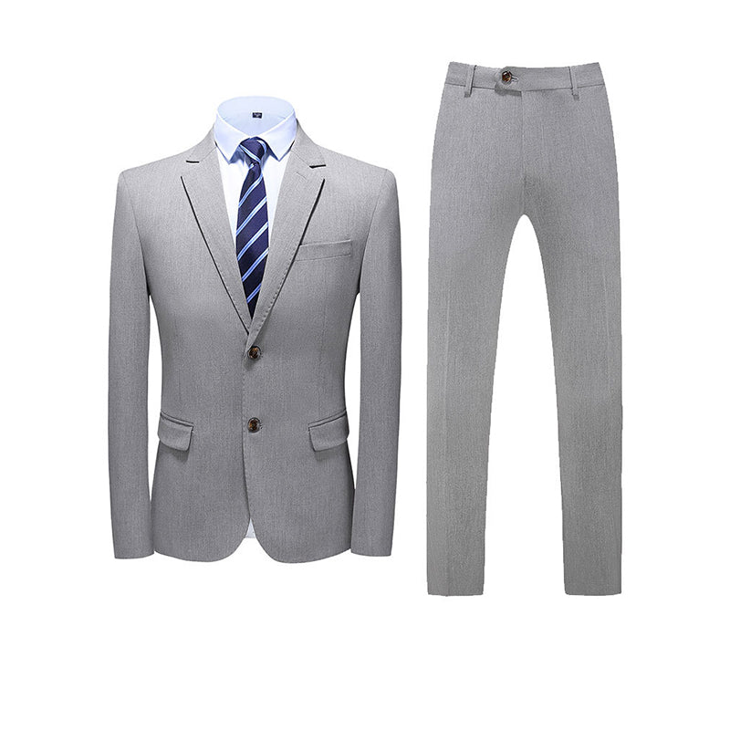 Abito da uomo di qualità premium, 3 pezzi, vestibilità slim fit, elegante, con un bottone | SJT218