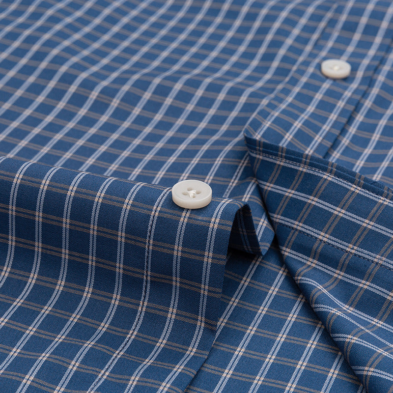 Men Thin Plaid Cotton Casual Slim Fit Long Sleeve Button Down Dress Shirts Spring Summer | MC-2228
