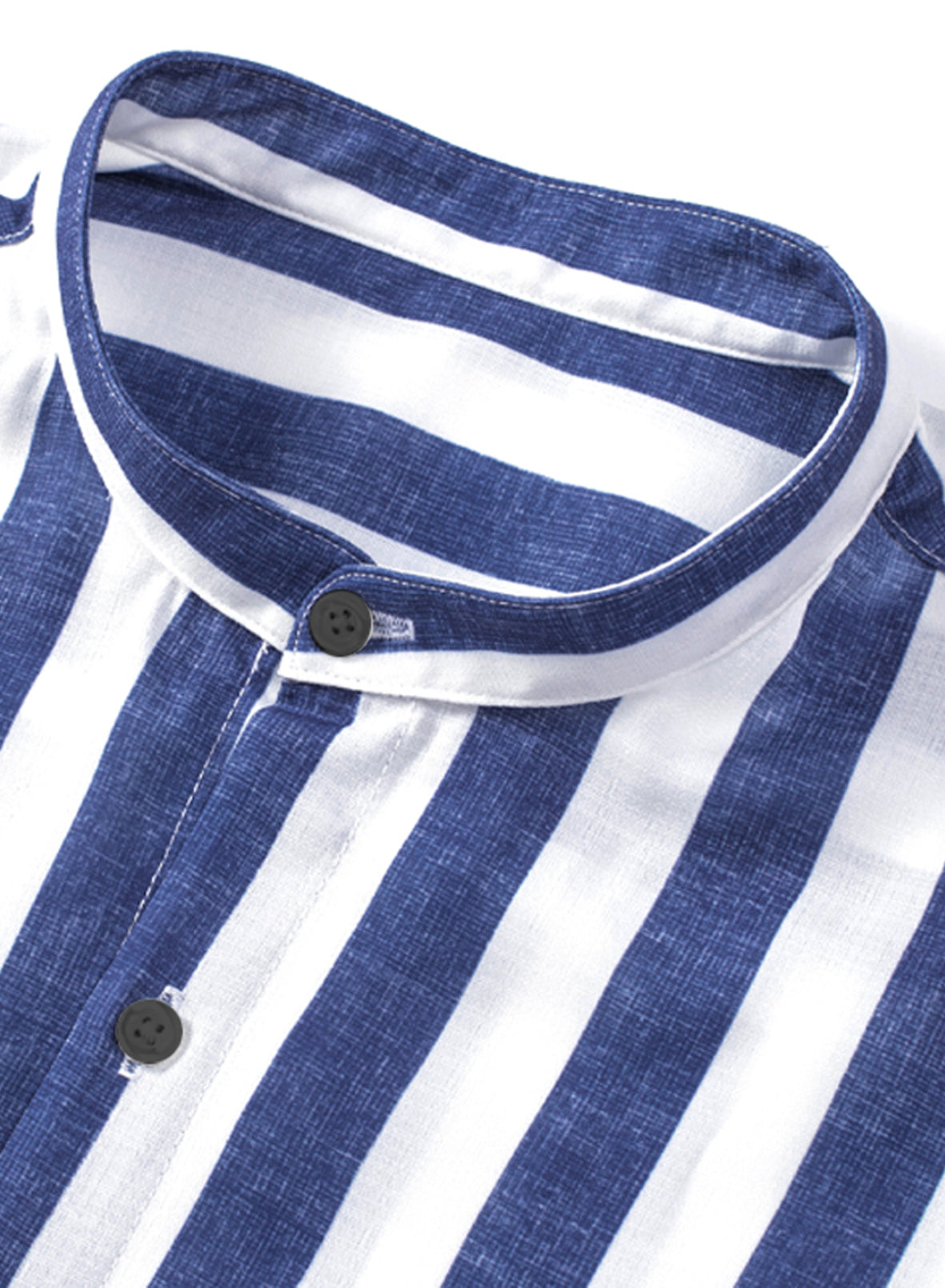 Camicie da spiaggia casual a righe in cotone e lino con bottoni a maniche lunghe da uomo | MC255371-7019
