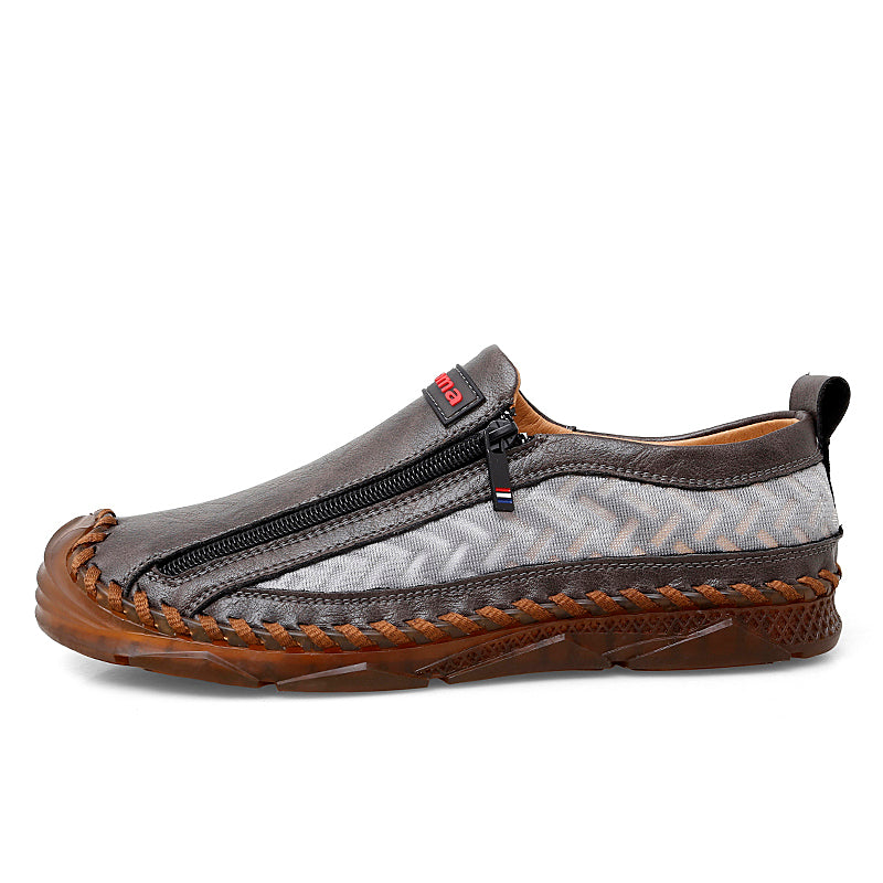 Mocassins décontractés pour hommes Mocassins Chaussures en cuir respirantes à fermeture éclair | 90888
