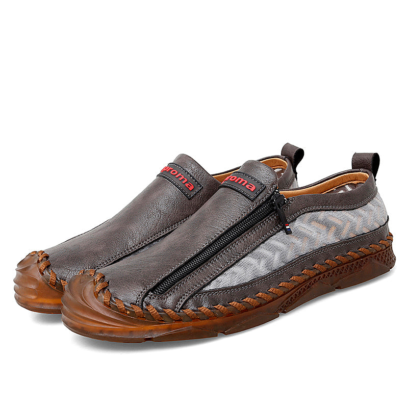 Mocassins décontractés pour hommes Mocassins Chaussures en cuir respirantes à fermeture éclair | 90888