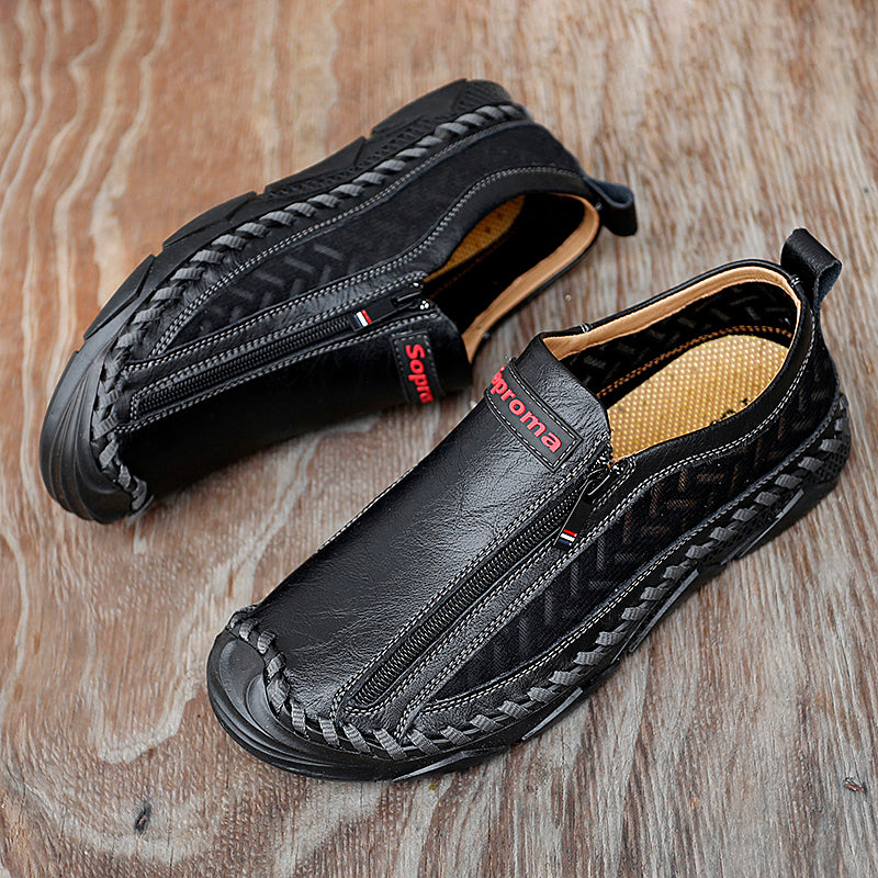 Mocassins décontractés pour hommes Mocassins Chaussures en cuir respirantes à fermeture éclair | 90888