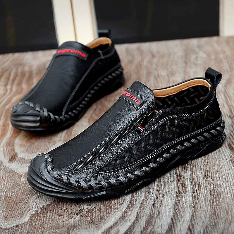 Mocassins décontractés pour hommes Mocassins Chaussures en cuir respirantes à fermeture éclair | 90888