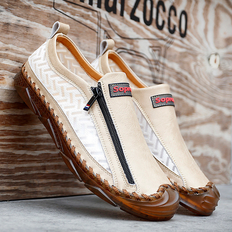 Mocassins décontractés pour hommes Mocassins Chaussures en cuir respirantes à fermeture éclair | 90888