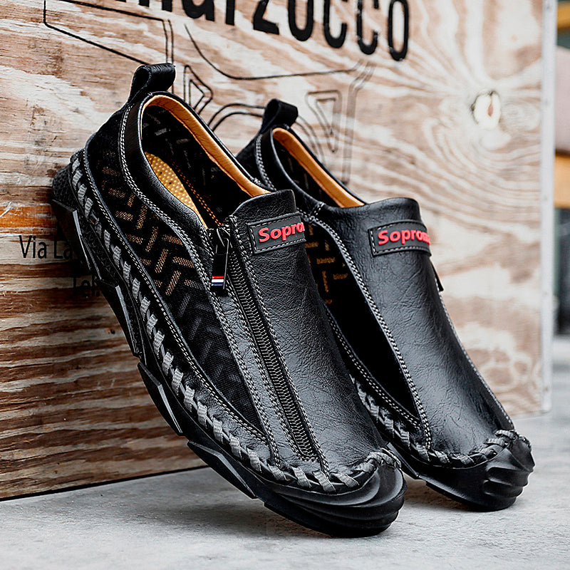 Mocassins décontractés pour hommes Mocassins Chaussures en cuir respirantes à fermeture éclair | 90888