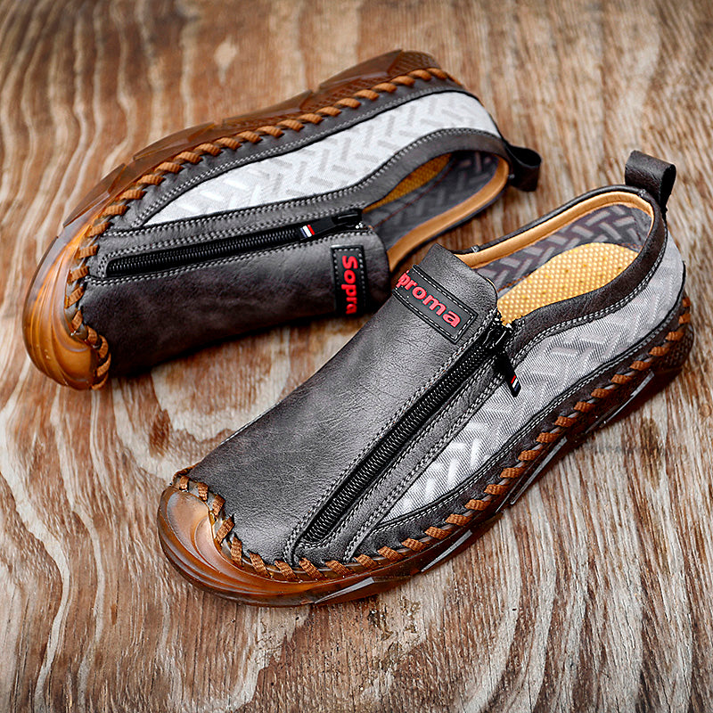 Mocassins décontractés pour hommes Mocassins Chaussures en cuir respirantes à fermeture éclair | 90888