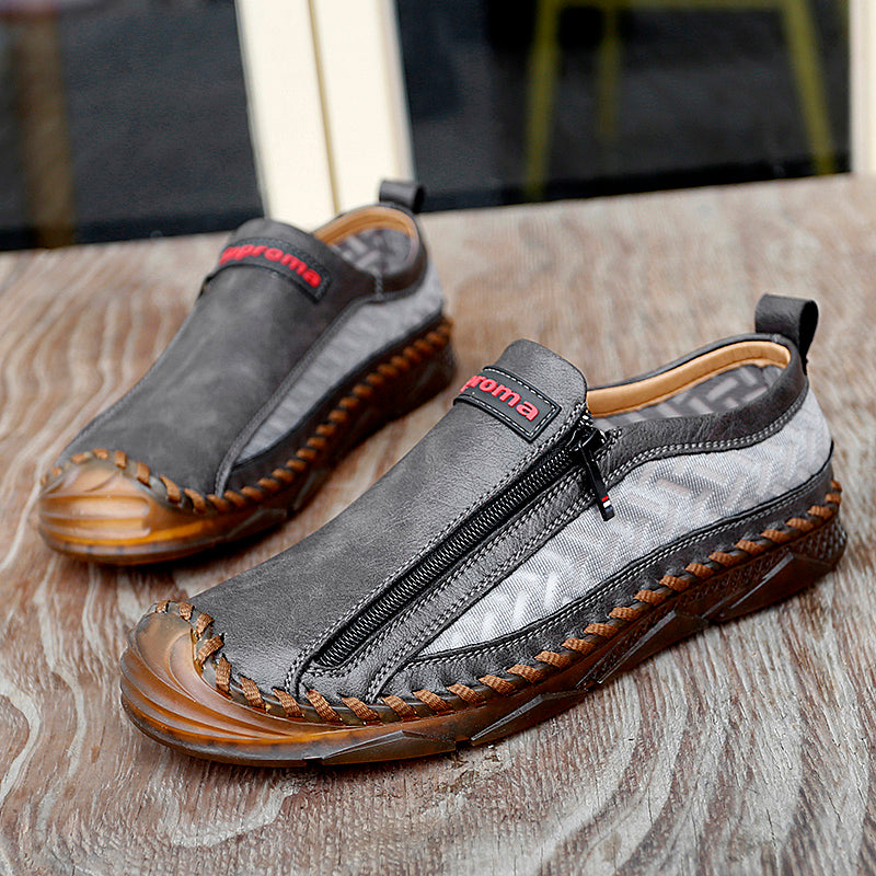 Mocassins décontractés pour hommes Mocassins Chaussures en cuir respirantes à fermeture éclair | 90888