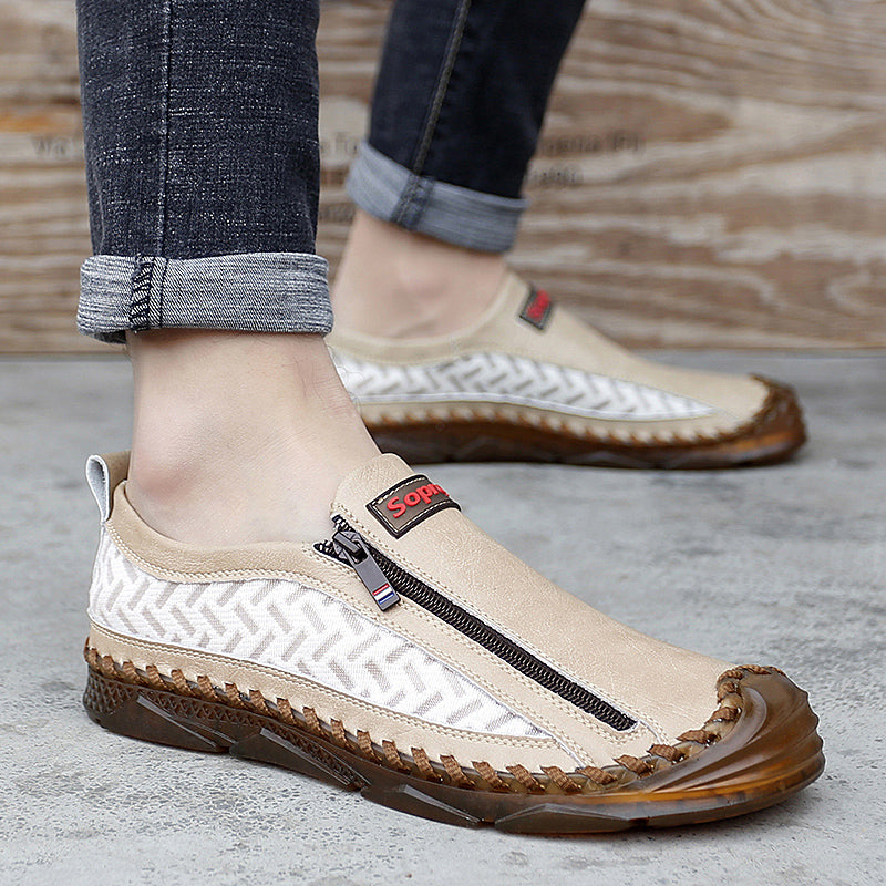Mocassins décontractés pour hommes Mocassins Chaussures en cuir respirantes à fermeture éclair | 90888