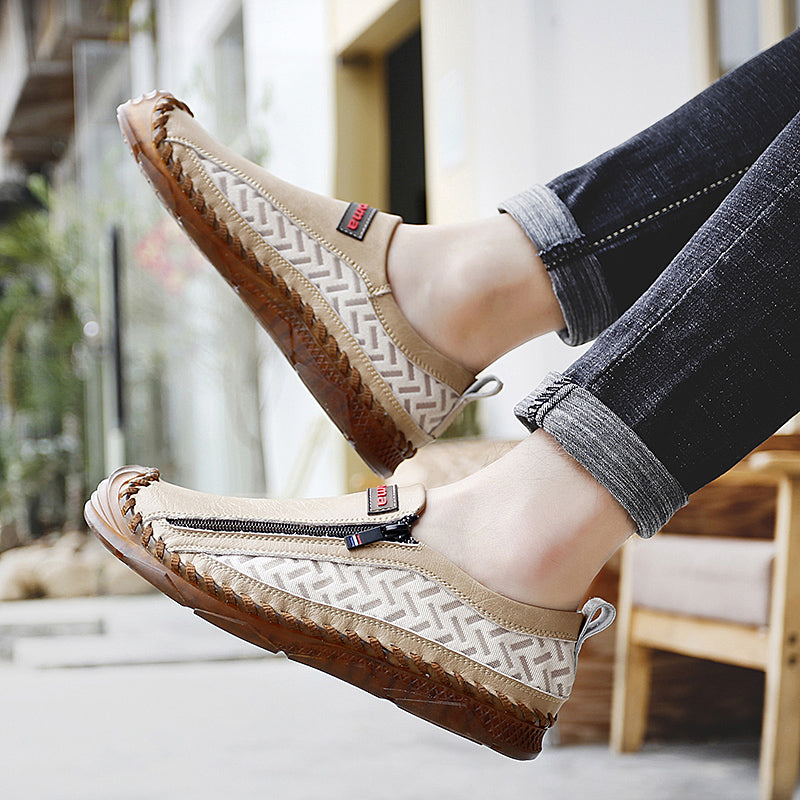 Mocassins décontractés pour hommes Mocassins Chaussures en cuir respirantes à fermeture éclair | 90888