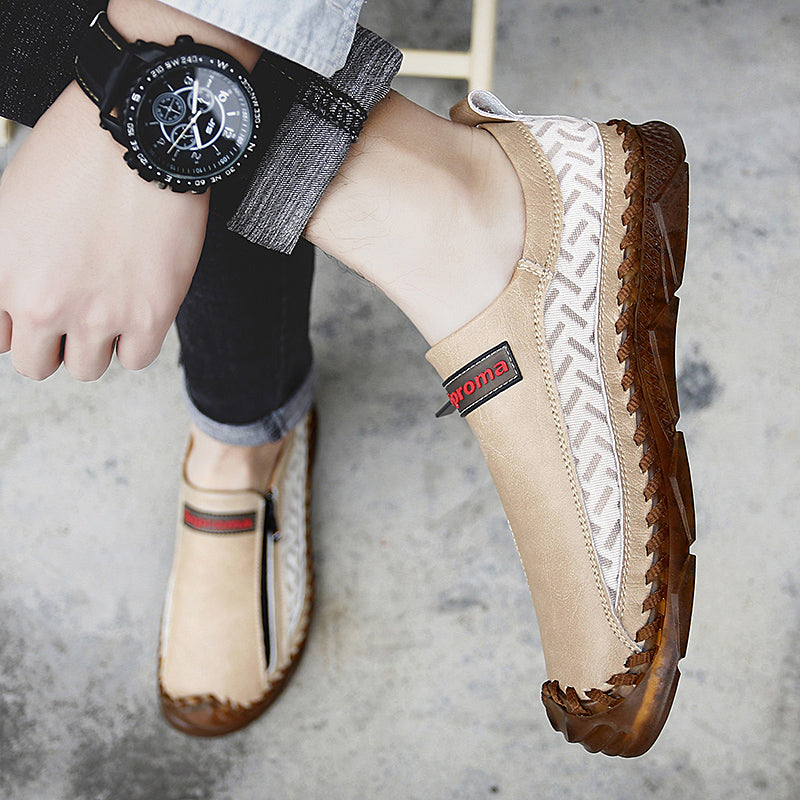Mocassins décontractés pour hommes Mocassins Chaussures en cuir respirantes à fermeture éclair | 90888