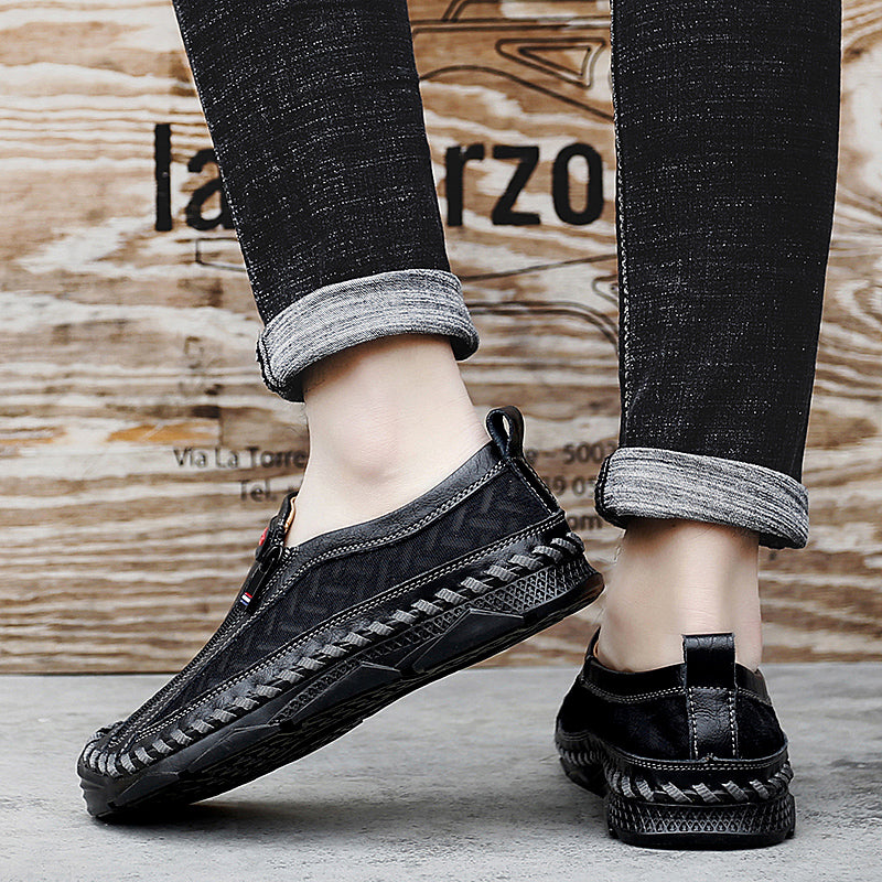 Mocassins décontractés pour hommes Mocassins Chaussures en cuir respirantes à fermeture éclair | 90888