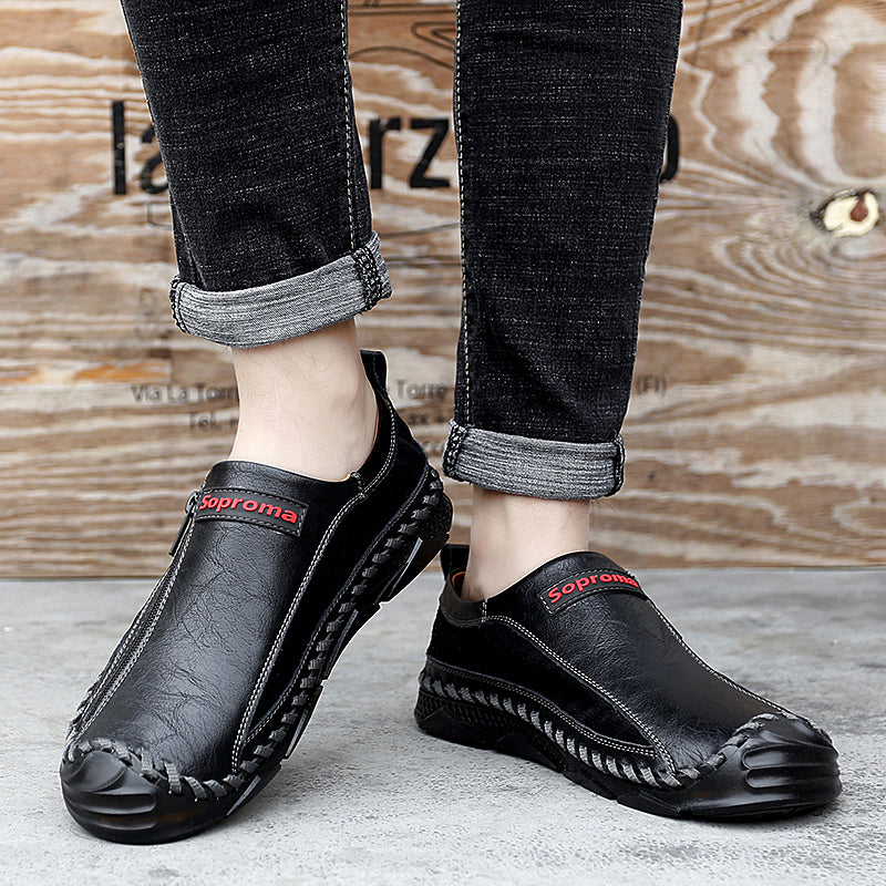 Mocassins décontractés pour hommes Mocassins Chaussures en cuir respirantes à fermeture éclair | 90888