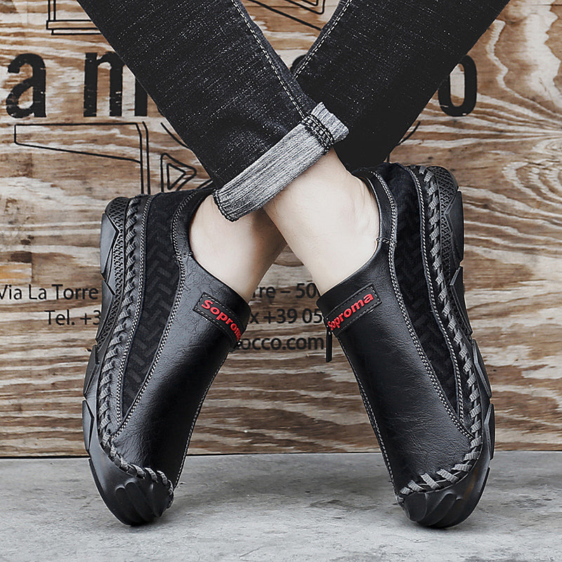 Mocassins décontractés pour hommes Mocassins Chaussures en cuir respirantes à fermeture éclair | 90888