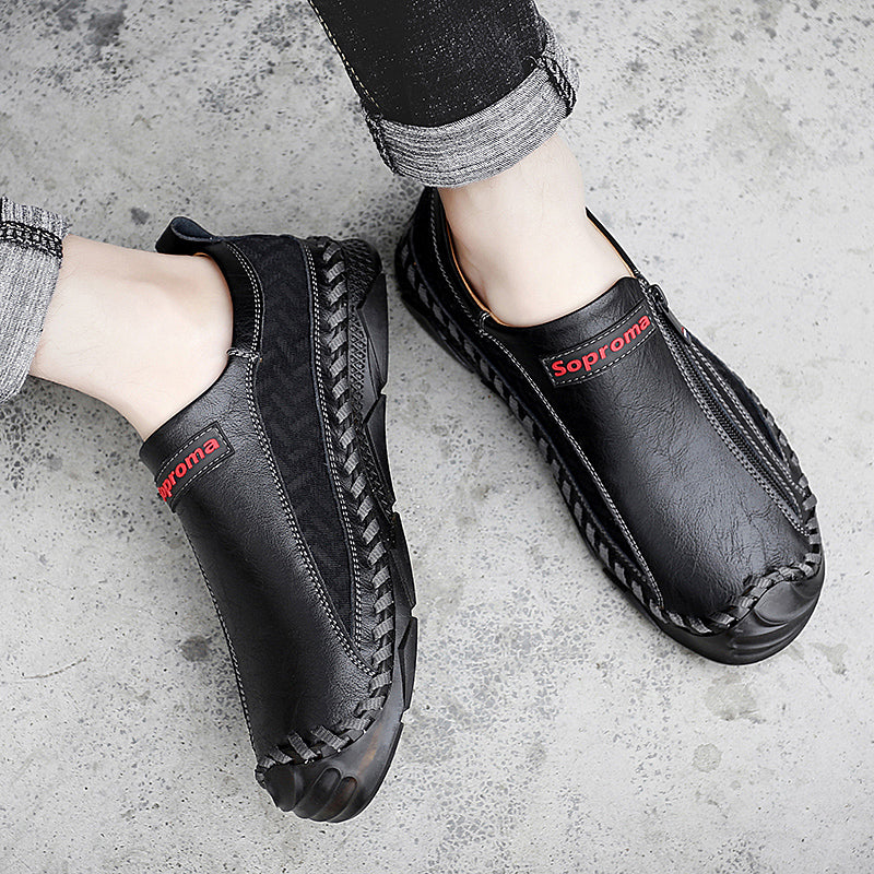 Mocassins décontractés pour hommes Mocassins Chaussures en cuir respirantes à fermeture éclair | 90888