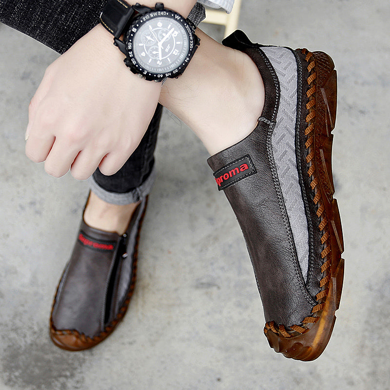 Mocassins décontractés pour hommes Mocassins Chaussures en cuir respirantes à fermeture éclair | 90888