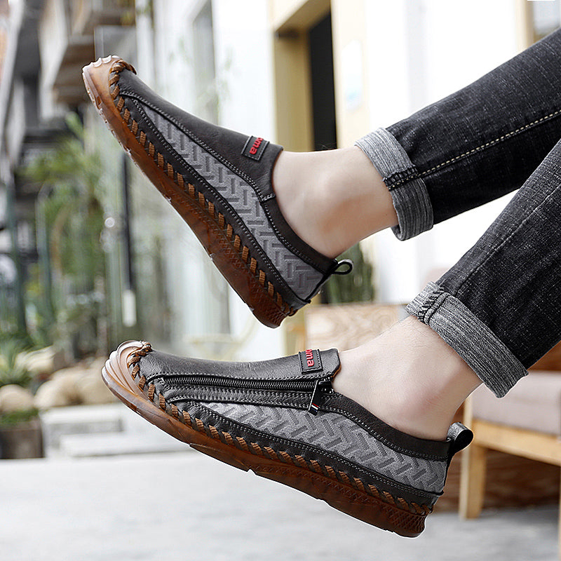 Mocassins décontractés pour hommes Mocassins Chaussures en cuir respirantes à fermeture éclair | 90888