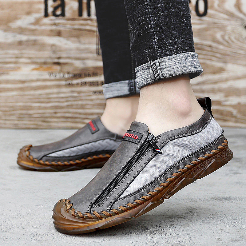 Mocassins décontractés pour hommes Mocassins Chaussures en cuir respirantes à fermeture éclair | 90888