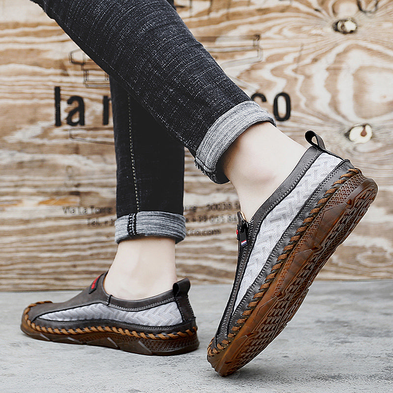 Mocassins décontractés pour hommes Mocassins Chaussures en cuir respirantes à fermeture éclair | 90888