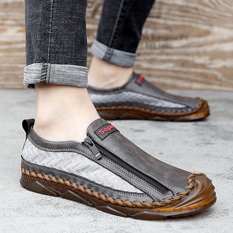 Mocassins décontractés pour hommes Mocassins Chaussures en cuir respirantes à fermeture éclair | 90888