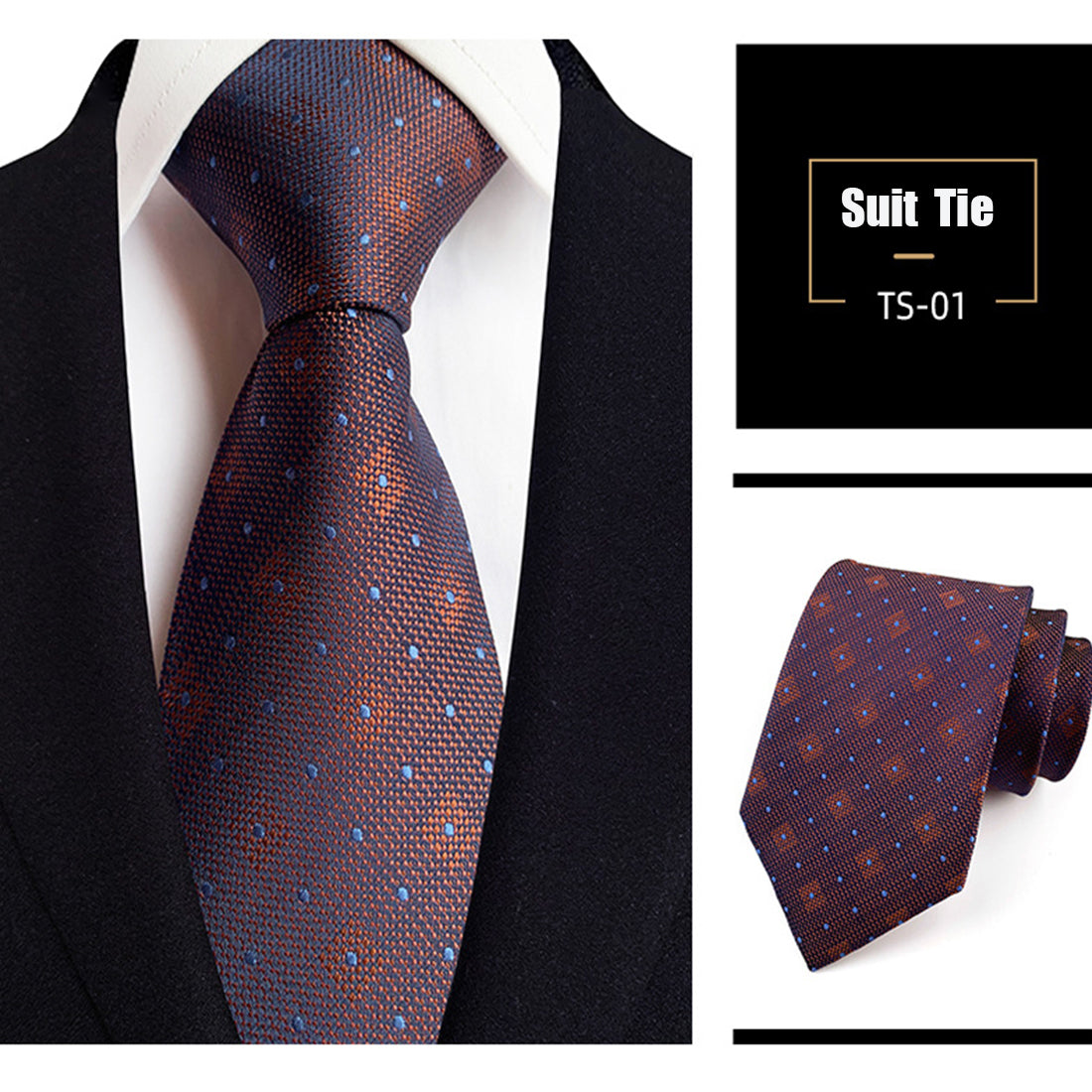 Cravate en soie jacquard tissée à carreaux de style britannique classique | TS1-22