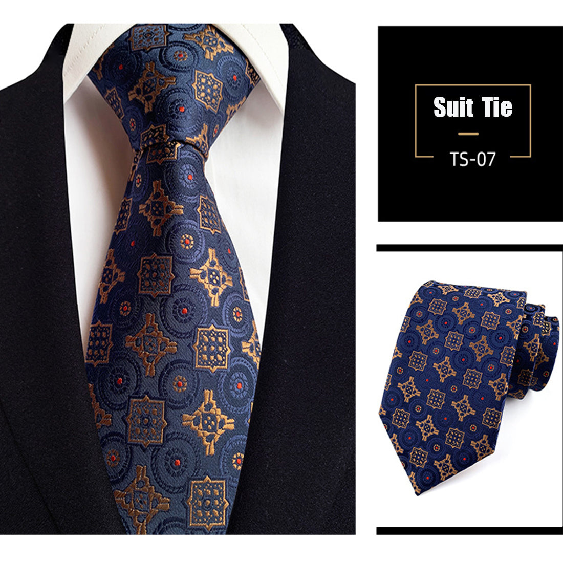 Cravate en soie jacquard tissée à carreaux de style britannique classique | TS1-22