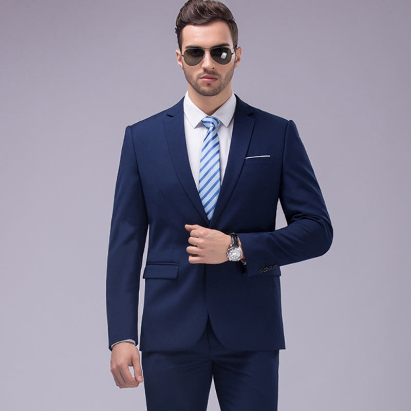 Men’s Premium 2 Piece Suit Smart Fit Prom Suits Work Wedding Casual Parties Business Tuxedo Blazer and Pants Trouser Set - X16