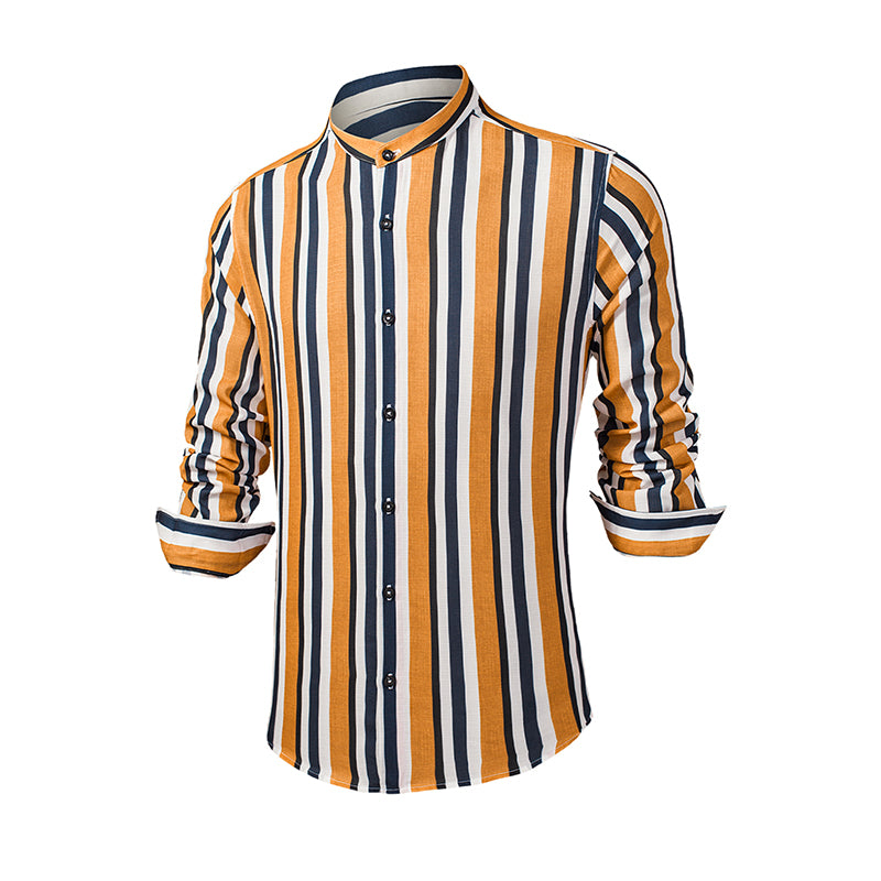 Camicie a righe a maniche lunghe casual da uomo con bottoni | MC255371