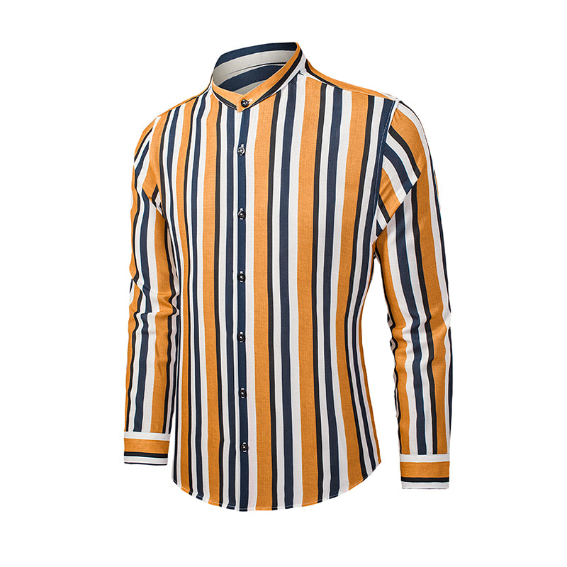Camicie a righe a maniche lunghe casual da uomo con bottoni | MC255371