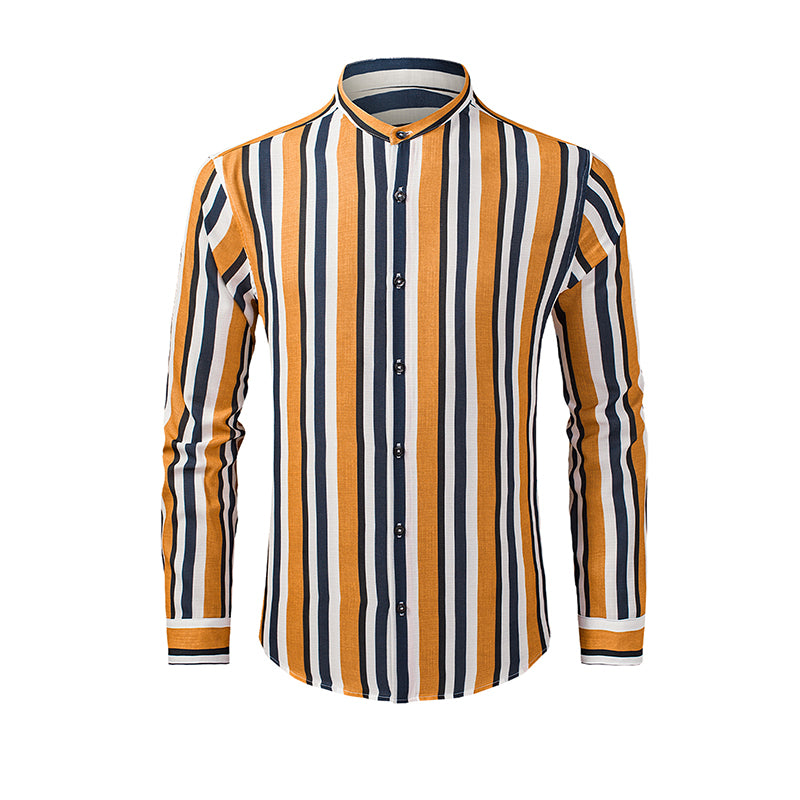 Camicie a righe a maniche lunghe casual da uomo con bottoni | MC255371