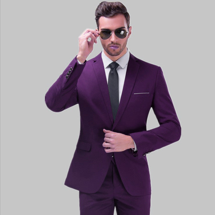 Men’s Premium 2 Piece Suit Smart Fit Prom Suits Work Wedding Casual Parties Business Tuxedo Blazer and Pants Trouser Set - X16