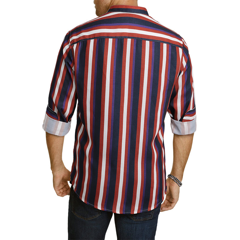 Camicie a righe a maniche lunghe casual da uomo con bottoni | MC255371