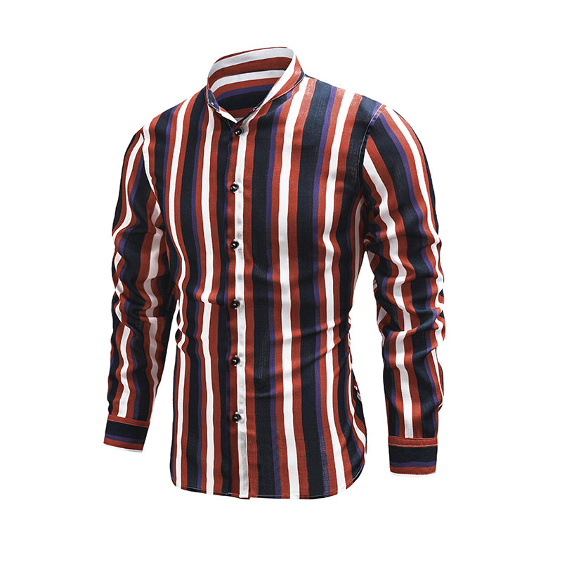 Camicie a righe a maniche lunghe casual da uomo con bottoni | MC255371