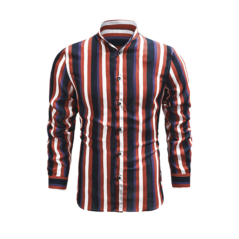 Camicie a righe a maniche lunghe casual da uomo con bottoni | MC255371