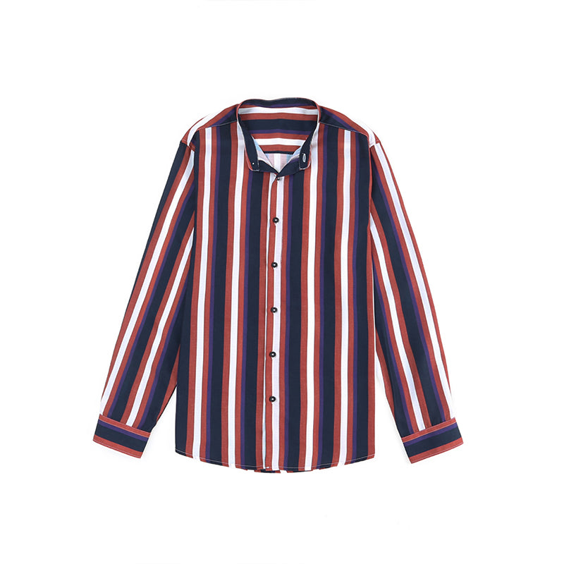 Camicie a righe a maniche lunghe casual da uomo con bottoni | MC255371