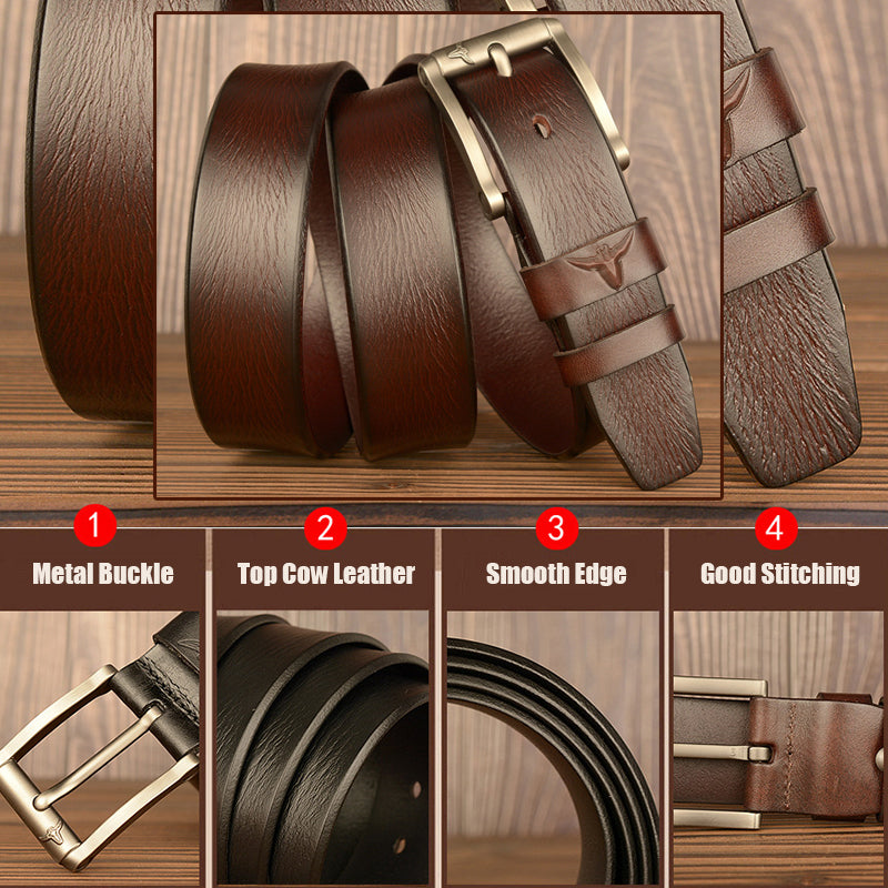 Premium Genuine Top Leather Non Stitched Mens Leather Belt for Work With Gifts Box| TCZK05