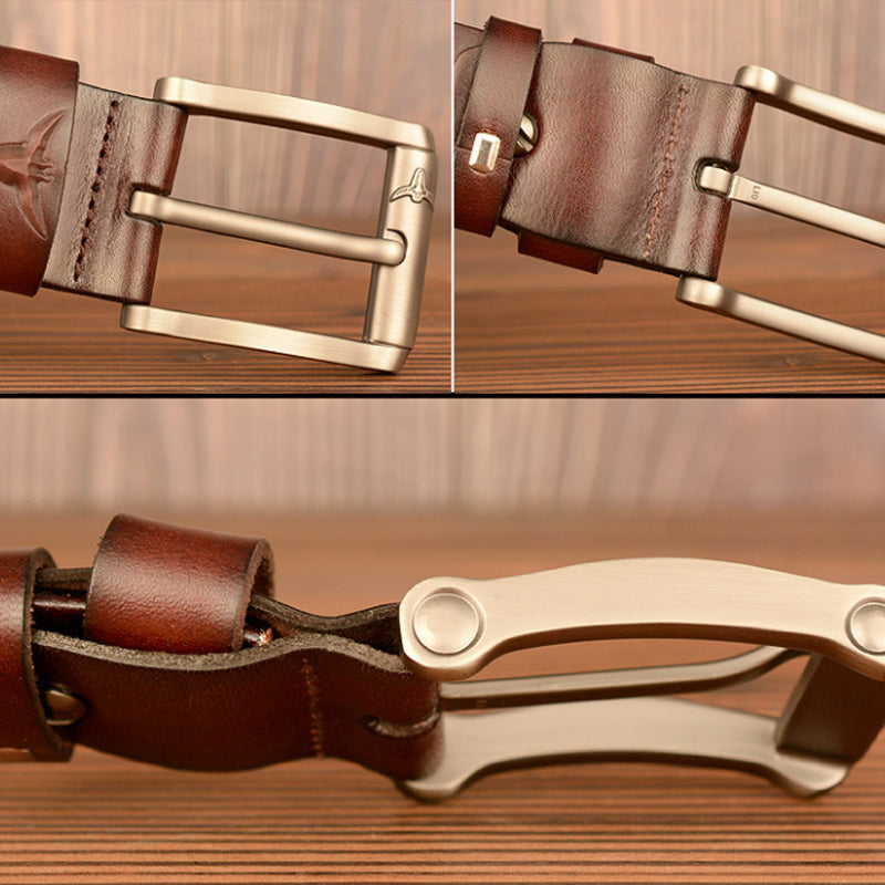 Premium Genuine Top Leather Non Stitched Mens Leather Belt for Work With Gifts Box| TCZK05