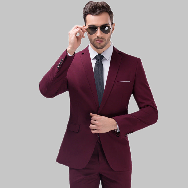 Men’s Premium 2 Piece Suit Smart Fit Prom Suits Work Wedding Casual Parties Business Tuxedo Blazer and Pants Trouser Set - X16
