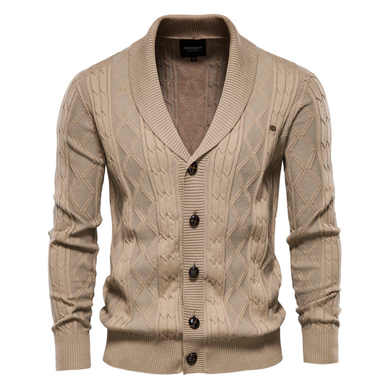 Cardigan en tricot torsadé pour homme - Cardigans décontractés | Y168