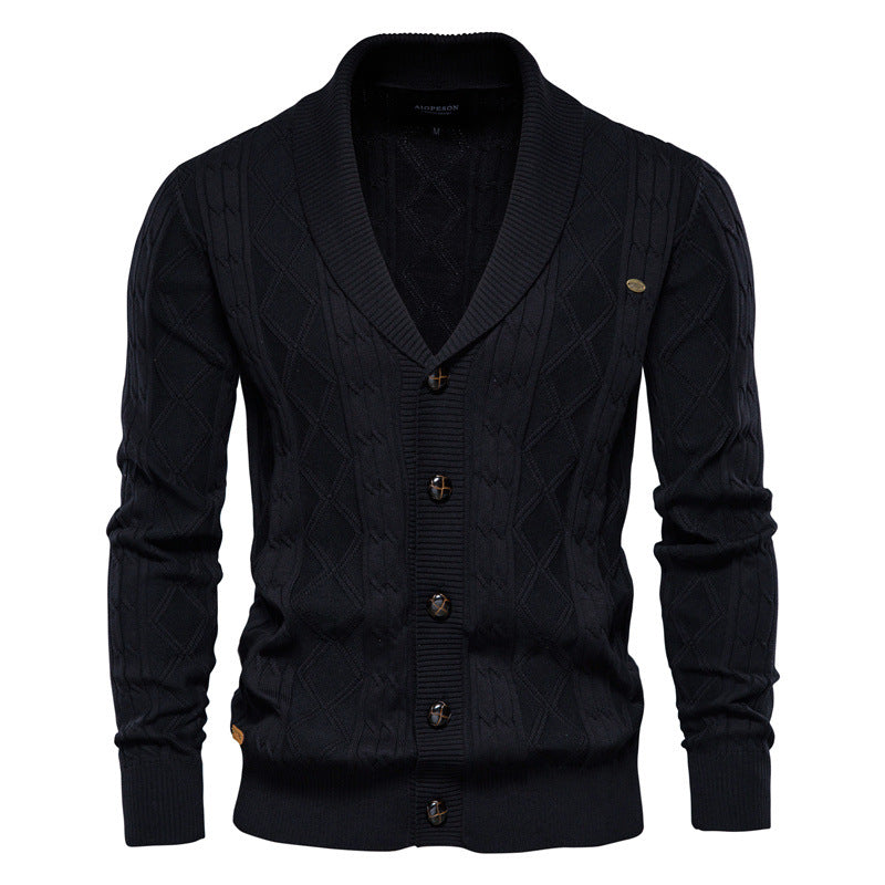Cardigan en tricot torsadé pour homme - Cardigans décontractés | Y168