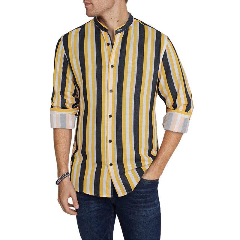 Camicie a righe a maniche lunghe casual da uomo con bottoni | MC255371
