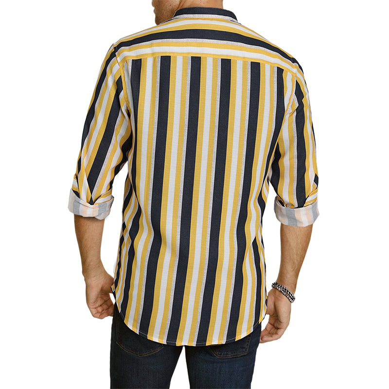 Camicie a righe a maniche lunghe casual da uomo con bottoni | MC255371