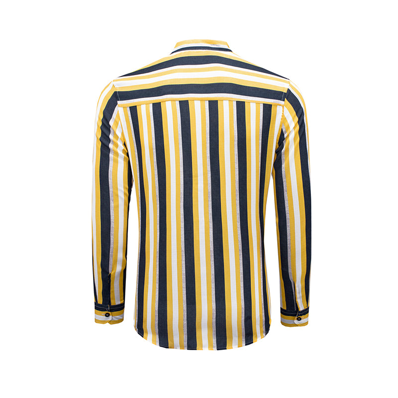 Camicie a righe a maniche lunghe casual da uomo con bottoni | MC255371