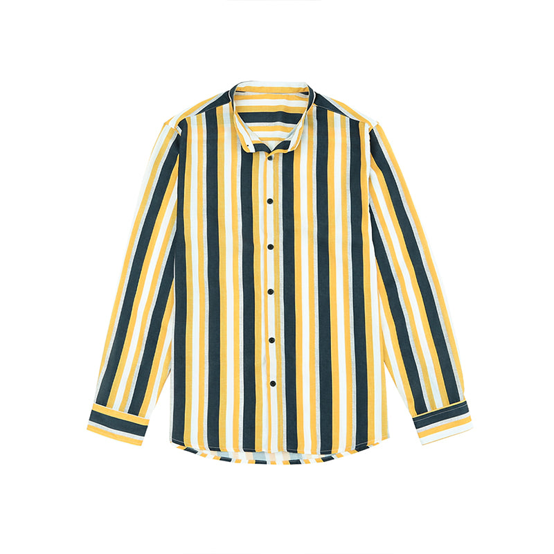 Camicie a righe a maniche lunghe casual da uomo con bottoni | MC255371