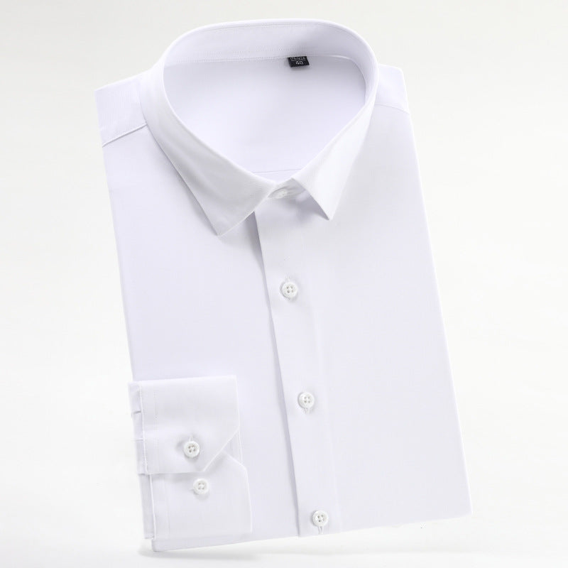 Men's Spring Bamboo Fibre Solid Slim Fit Long Button Up Shirts | ZXW1