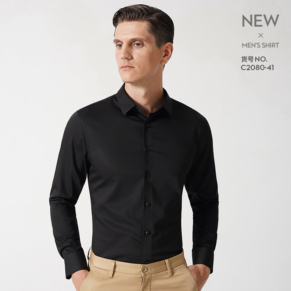 Camicie eleganti da uomo in modal, a maniche lunghe, elasticizzate, formali | C2080