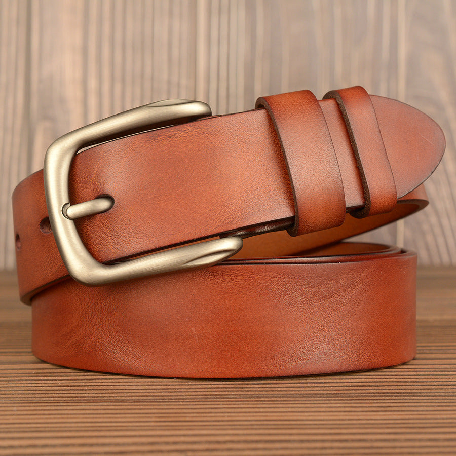 Ceinture en cuir pleine fleur de qualité supérieure pour homme, largeur 1,5" | TCZK01